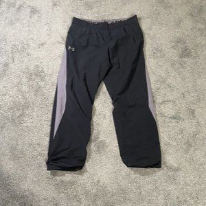 Under Armour Sweatpants Mens Large Black Straight Leg Casual Windbreaker Swishy